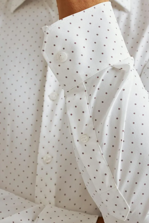 Men Business Casual Shirts Bonobos Tech Button Down Shirt White Orchid Dot