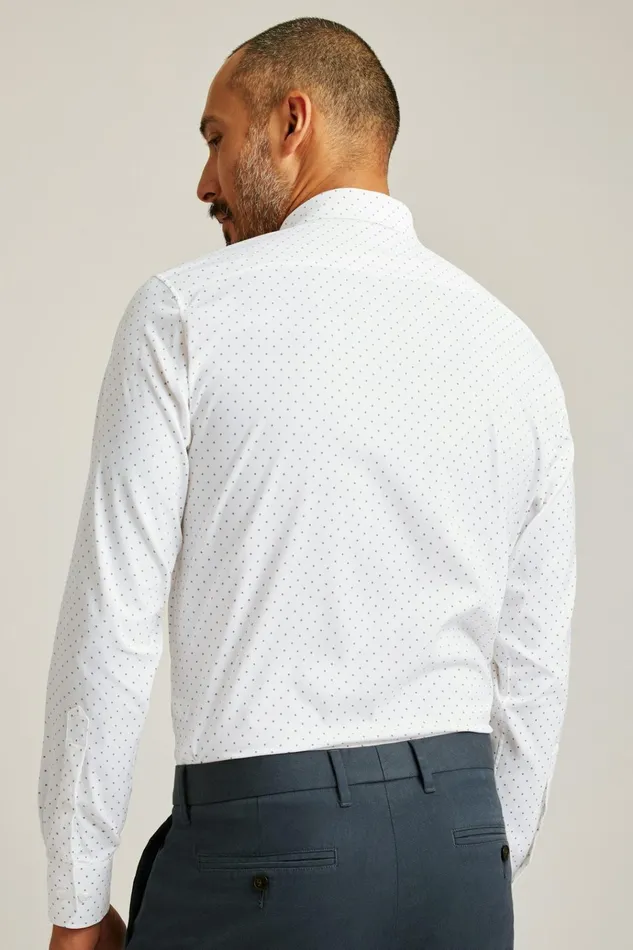 Men Business Casual Shirts Bonobos Tech Button Down Shirt White Orchid Dot