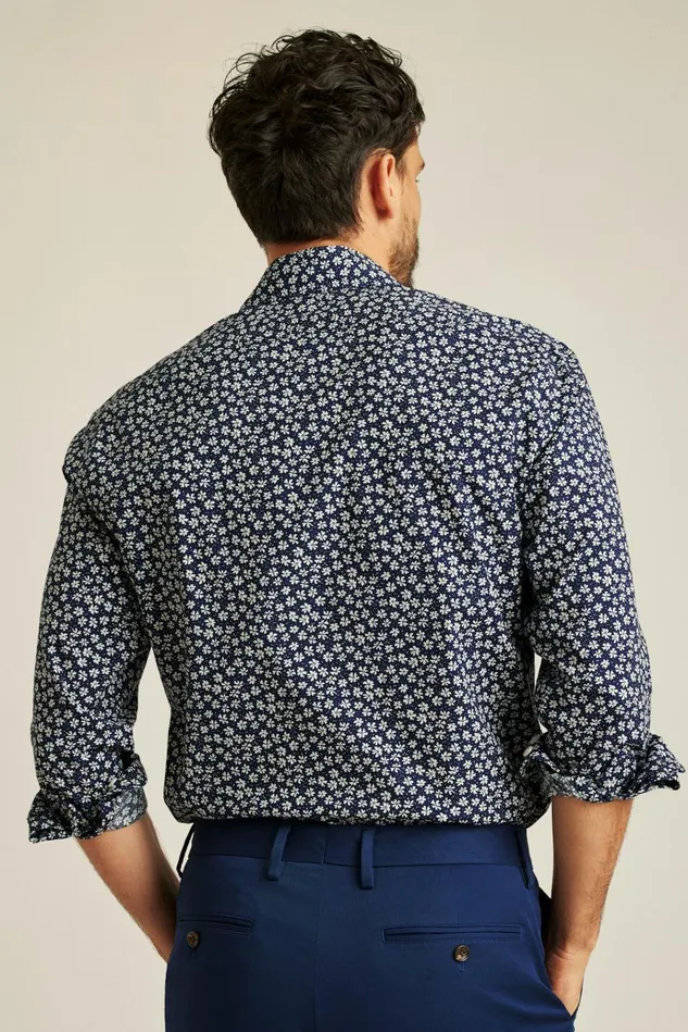 Men Business Casual Shirts Bonobos The Desk To Dinner Shirt Navy Bernard Floral