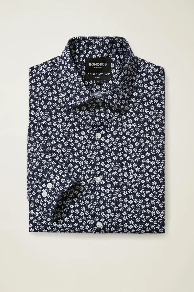 Men Business Casual Shirts Bonobos The Desk To Dinner Shirt Navy Bernard Floral
