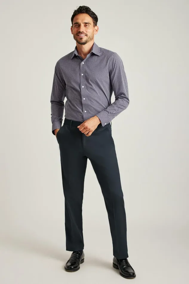 Men Business Casual Shirts Bonobos The Desk To Dinner Shirt Navy Check