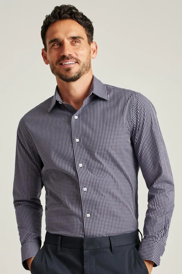 Men Business Casual Shirts Bonobos The Desk To Dinner Shirt Navy Check