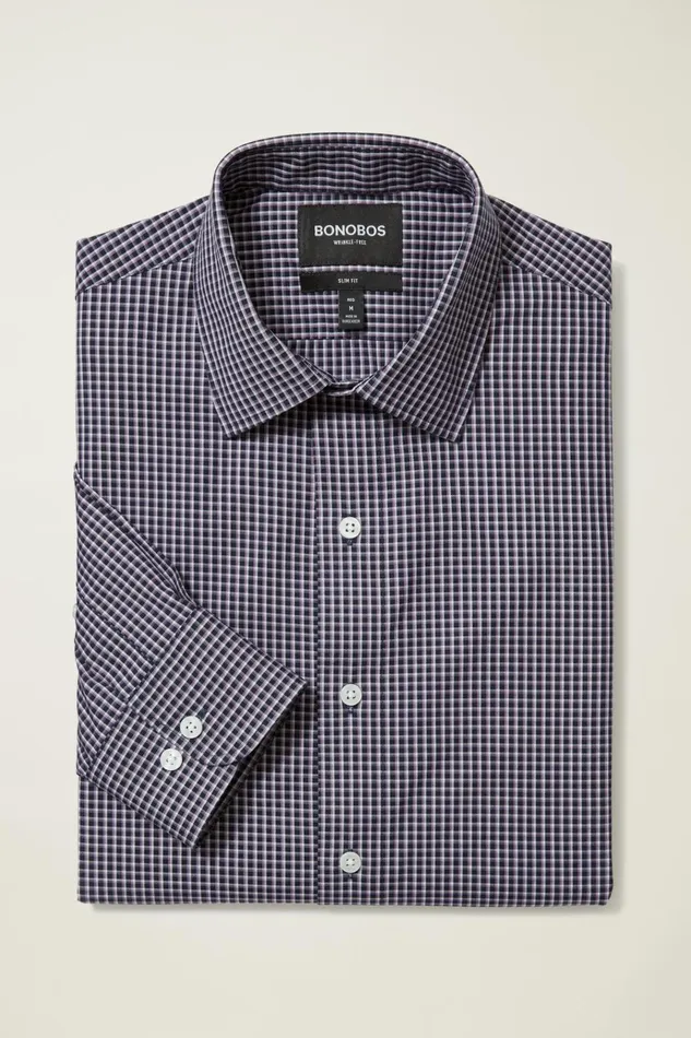 Men Business Casual Shirts Bonobos The Desk To Dinner Shirt Navy Check