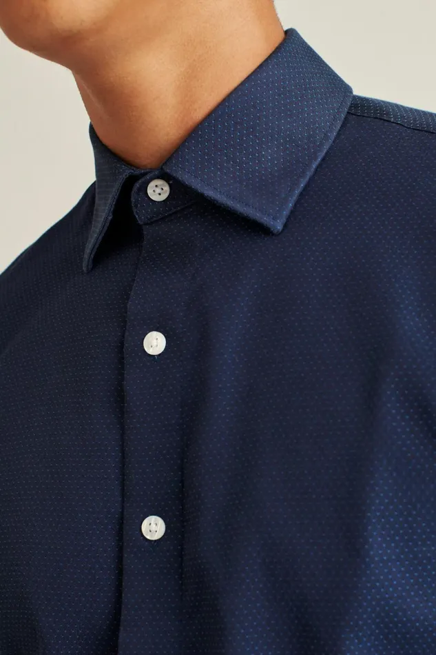 Men Business Casual Shirts Bonobos The Desk To Dinner Shirt Navy Dots