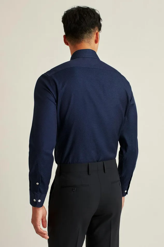 Men Business Casual Shirts Bonobos The Desk To Dinner Shirt Navy Dots