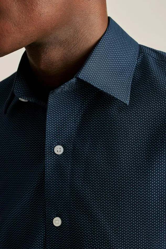Men Business Casual Shirts Bonobos The Desk To Dinner Shirt Navy Geo