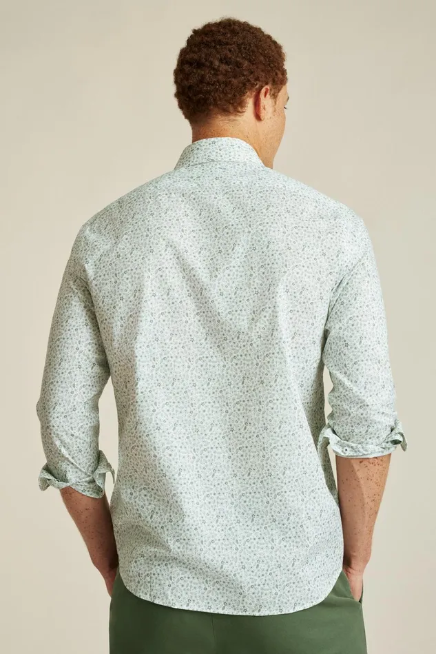 Men Business Casual Shirts Bonobos The Desk To Dinner Shirt Sage Floral Explosion