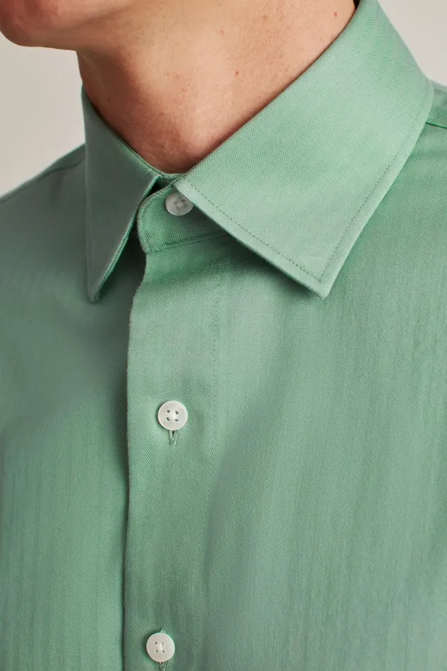 Men Business Casual Shirts Bonobos The Desk To Dinner Shirt Slate Green Herringbone