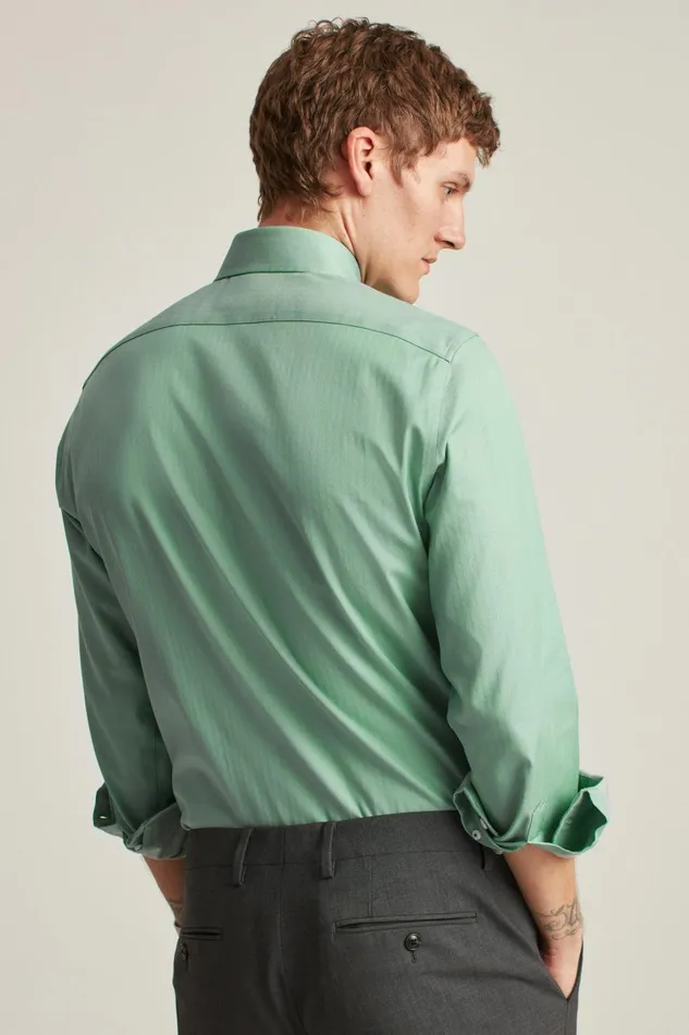 Men Business Casual Shirts Bonobos The Desk To Dinner Shirt Slate Green Herringbone