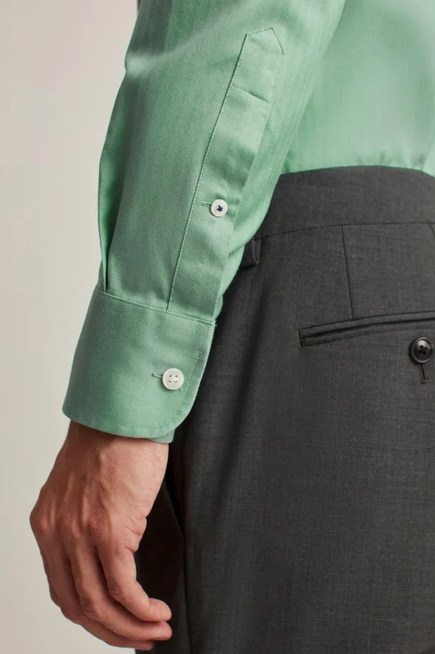 Men Business Casual Shirts Bonobos The Desk To Dinner Shirt Slate Green Herringbone