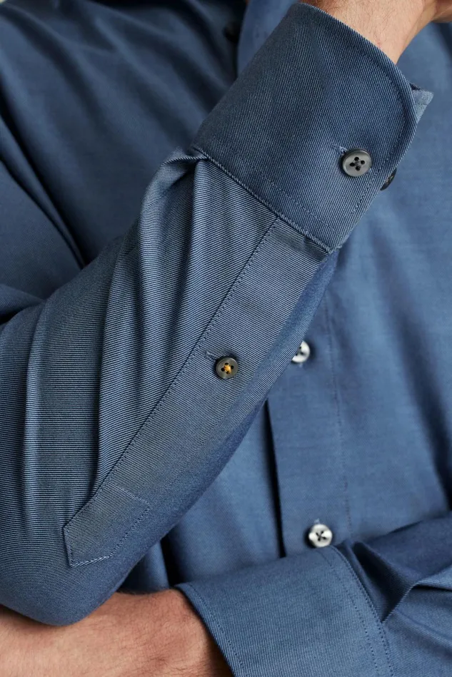 Men Business Casual Shirts Bonobos The Desk To Dinner Shirt Solid Light Navy