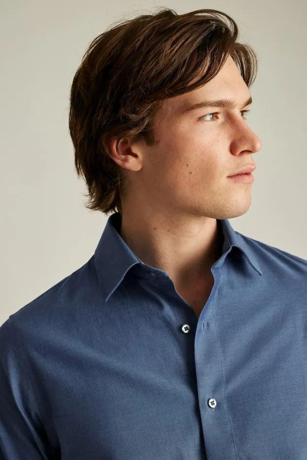Men Business Casual Shirts Bonobos The Desk To Dinner Shirt Solid Light Navy