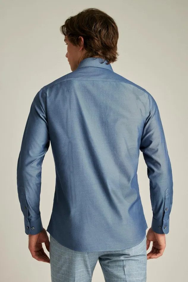 Men Business Casual Shirts Bonobos The Desk To Dinner Shirt Solid Light Navy