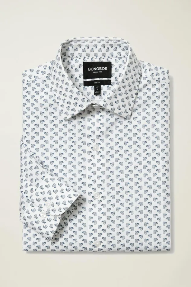 Men Business Casual Shirts Bonobos The Desk To Dinner Shirt The Happiest Hour White And Blue