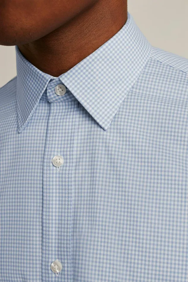 Men Business Casual Shirts Bonobos Weekday Warrior Dress Shirt Blue Perrytown Check