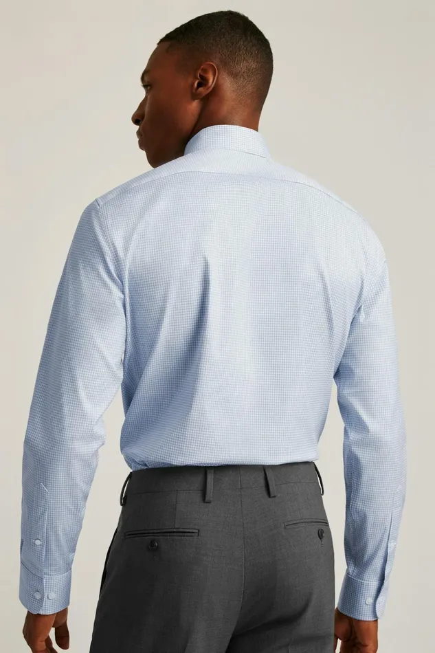 Men Business Casual Shirts Bonobos Weekday Warrior Dress Shirt Blue Perrytown Check