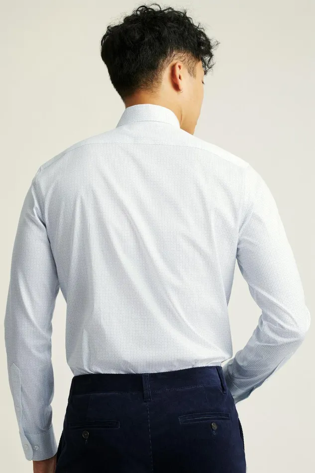 Men Business Casual Shirts Bonobos Weekday Warrior Dress Shirt Lake Blues Dot