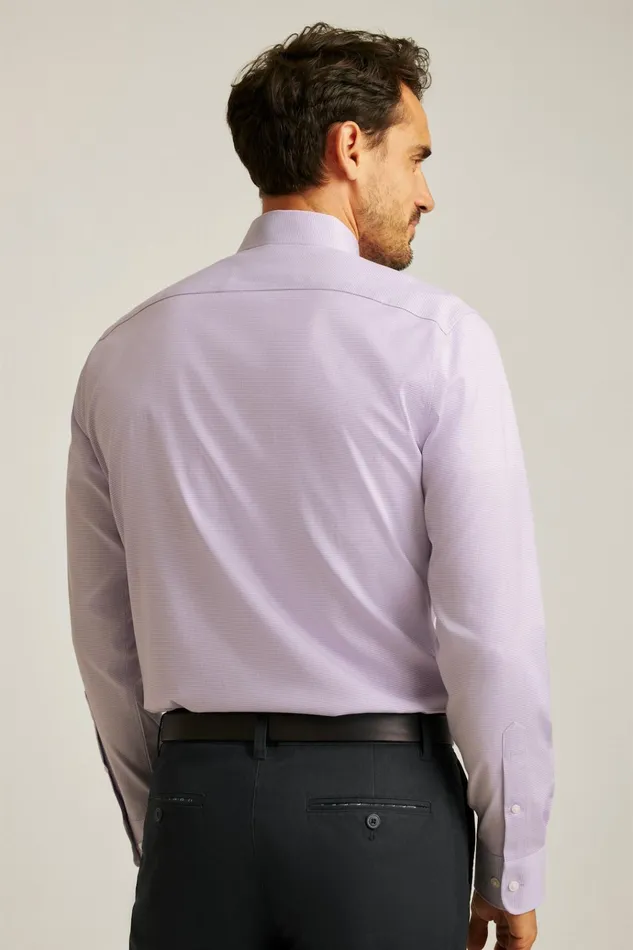 Men Business Casual Shirts Bonobos Weekday Warrior Dress Shirt Lavender Micro Houndstooth