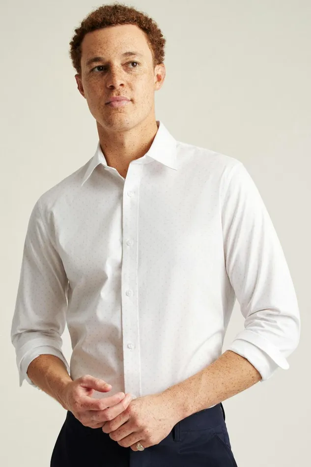 Men Business Casual Shirts Bonobos Weekday Warrior Dress Shirt Pink Dotted Dots