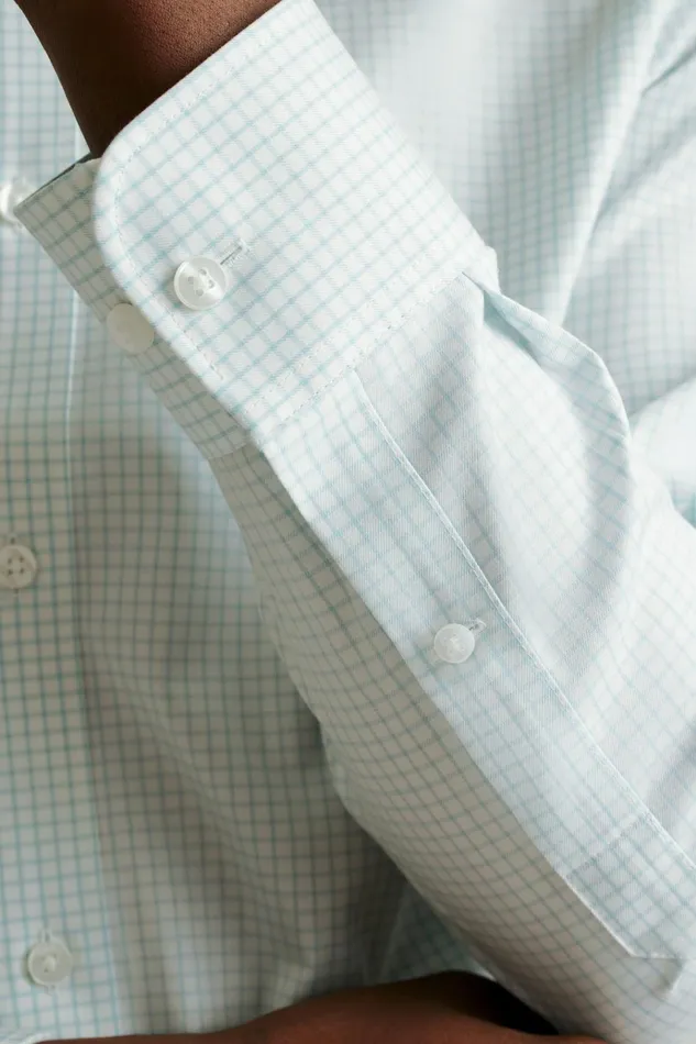 Men Business Casual Shirts Bonobos Weekday Warrior Dress Shirt Teal Check