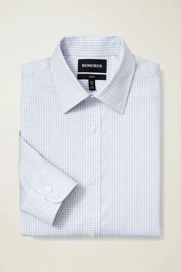 Men Business Casual Shirts Bonobos Weekday Warrior Dress Shirt Violet Check