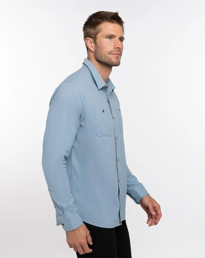 Men ButtonUps TravisMathew CLOUD FLANNEL BUTTONUP Faded Denim