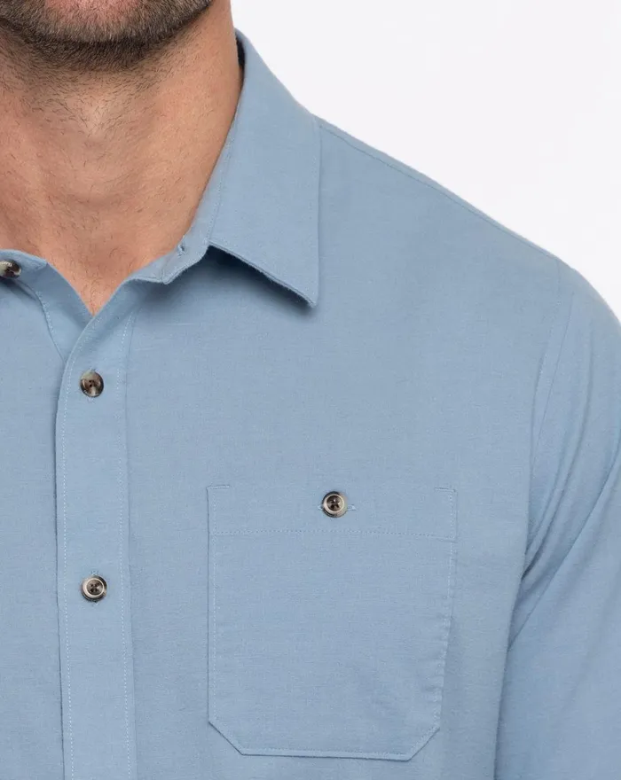 Men ButtonUps TravisMathew CLOUD FLANNEL BUTTONUP Faded Denim