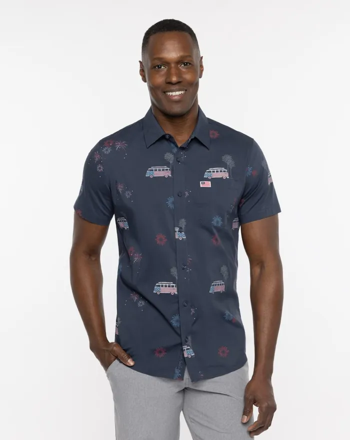 Men ButtonUps TravisMathew WHAT GOES UP BUTTONUP Blue Nights