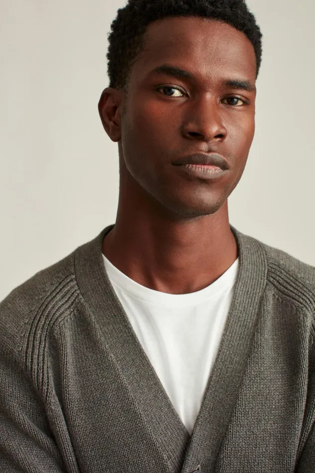Men Cardigan Sweaters Bonobos Cotton Cardigan Asphalt
