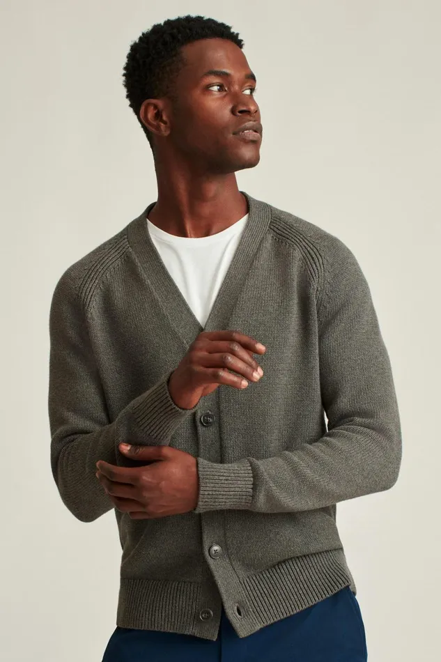 Men Cardigan Sweaters Bonobos Cotton Cardigan Asphalt