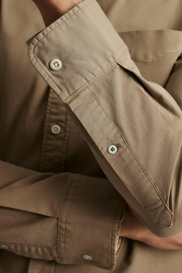 Men Casual Shirts Bonobos Everyday Bedford Shirt Mushroom Brown