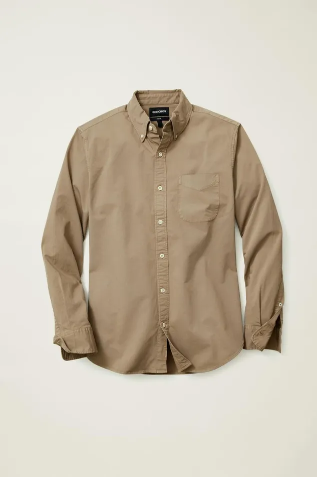 Men Casual Shirts Bonobos Everyday Bedford Shirt Mushroom Brown