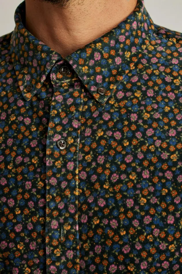 Men Casual Shirts Bonobos Everyday Corduroy Shirt Autumn Floral