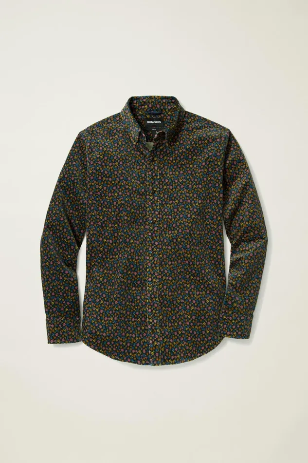 Men Casual Shirts Bonobos Everyday Corduroy Shirt Autumn Floral