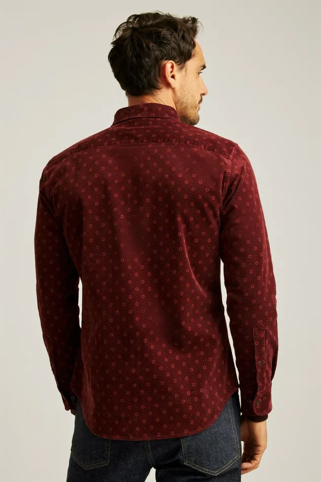 Men Casual Shirts Bonobos Everyday Corduroy Shirt Burgundy Big Sky Geo