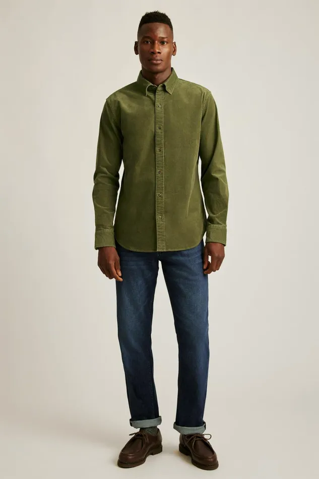 Men Casual Shirts Bonobos Everyday Corduroy Shirt Fall Moss