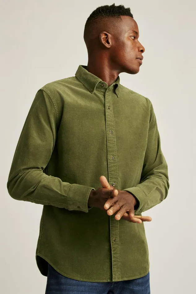 Men Casual Shirts Bonobos Everyday Corduroy Shirt Fall Moss