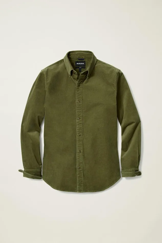 Men Casual Shirts Bonobos Everyday Corduroy Shirt Fall Moss