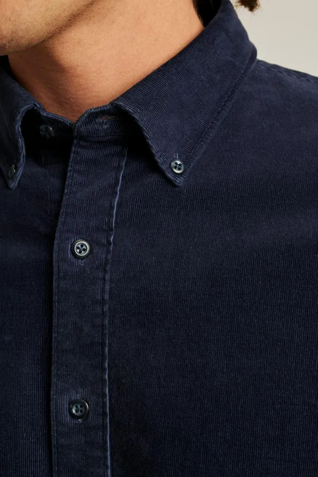 Men Casual Shirts Bonobos Everyday Corduroy Shirt Maritime Blue