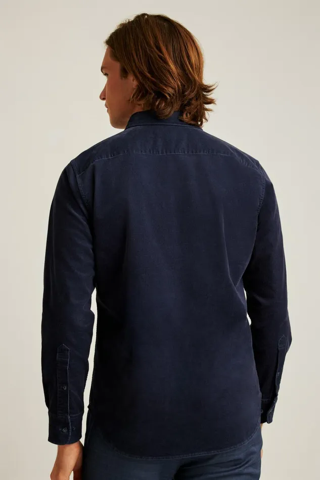 Men Casual Shirts Bonobos Everyday Corduroy Shirt Maritime Blue