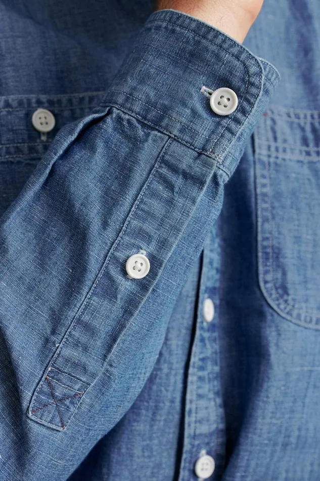 Men Casual Shirts Bonobos Everyday Lightweight Denim Shirt River Blue Wash