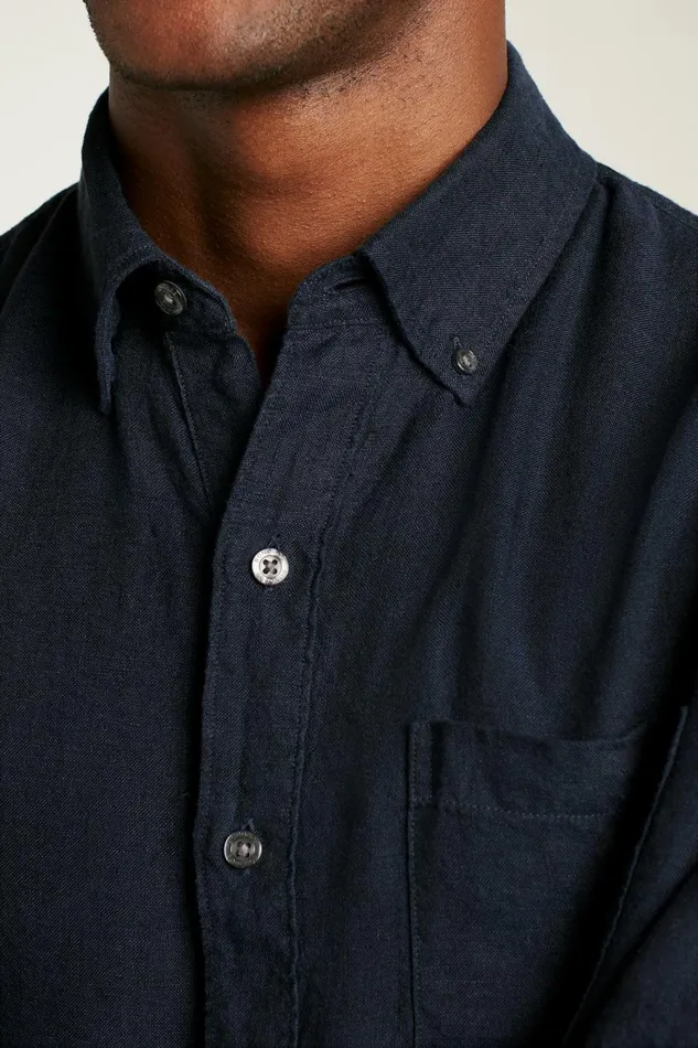 Men Casual Shirts Bonobos Everyday Linen Popover Midnight