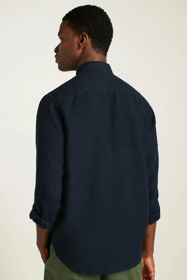 Men Casual Shirts Bonobos Everyday Linen Popover Midnight