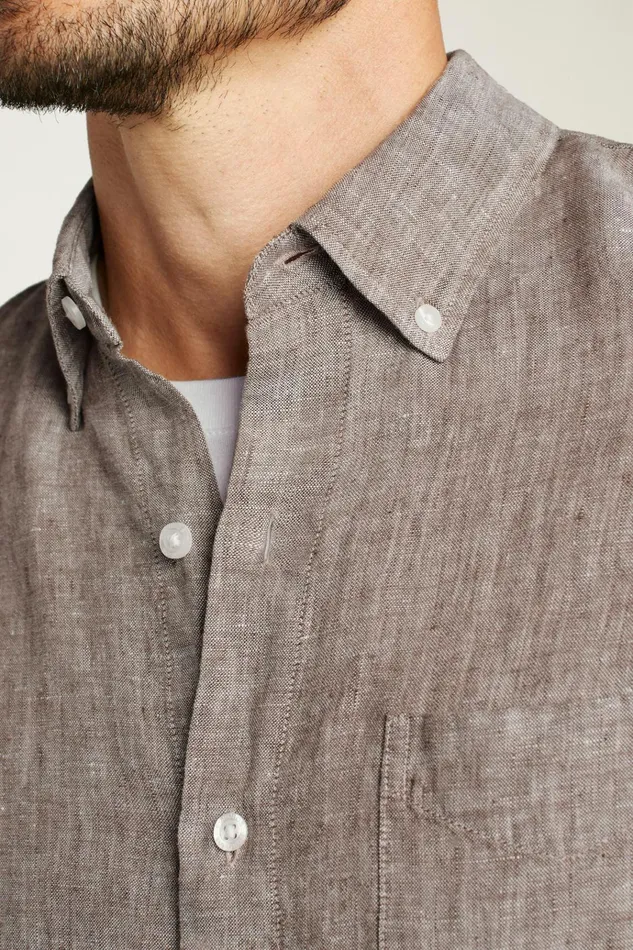 Men Casual Shirts Bonobos Everyday Linen Shirt Driftwood