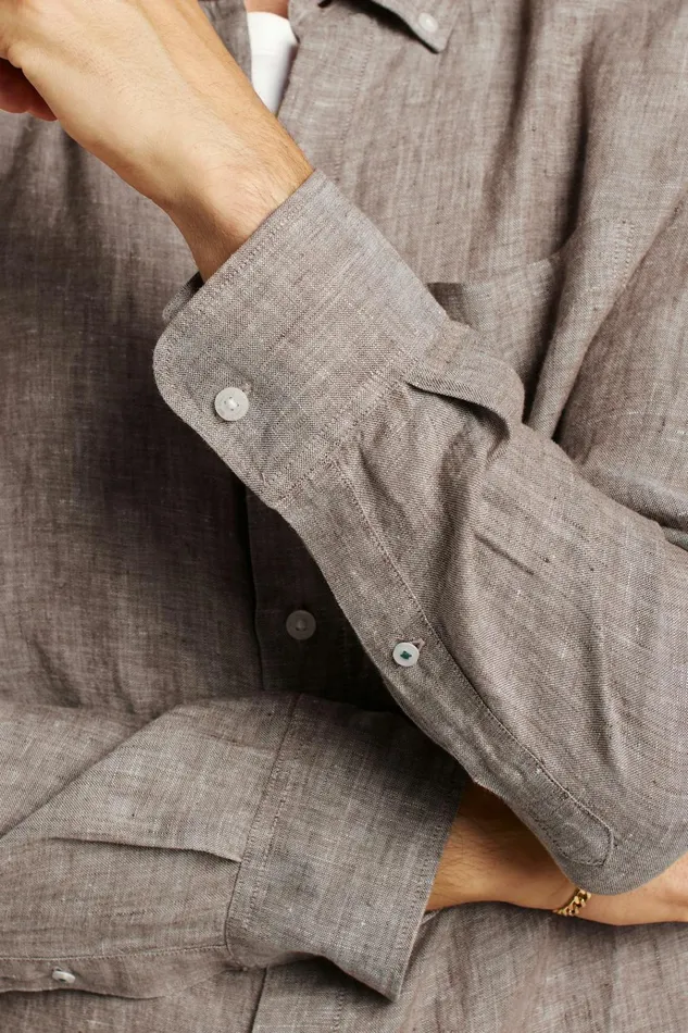 Men Casual Shirts Bonobos Everyday Linen Shirt Driftwood