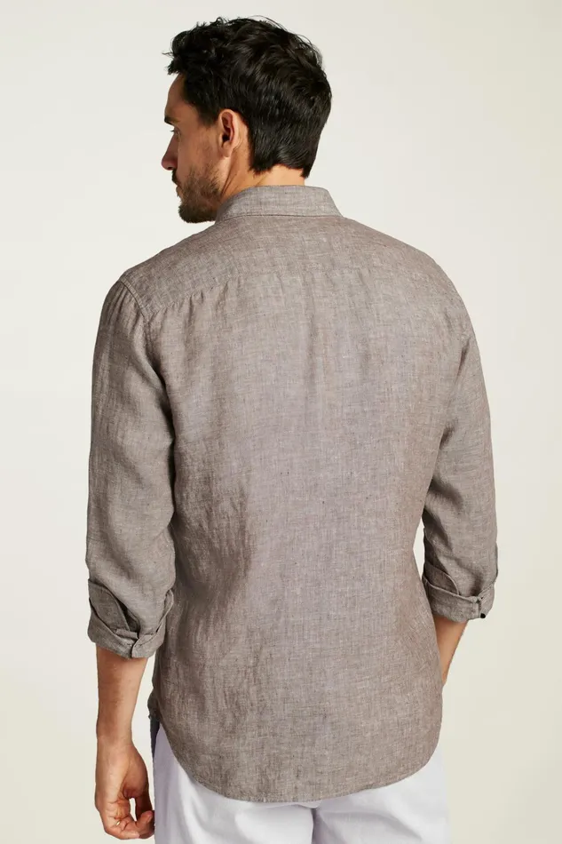 Men Casual Shirts Bonobos Everyday Linen Shirt Driftwood