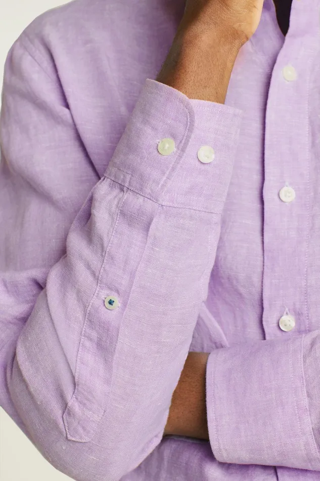 Men Casual Shirts Bonobos Everyday Linen Shirt Regal Orchid