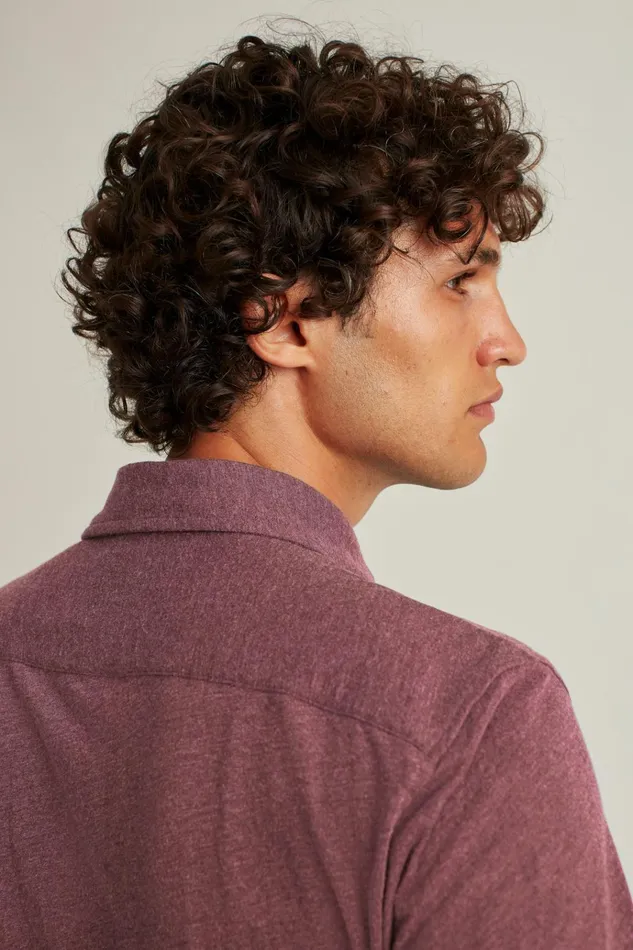 Men Casual Shirts Bonobos Jersey Everyday Shirt Heather Burgundy