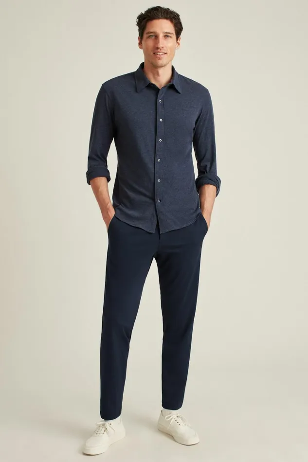 Men Casual Shirts Bonobos Jersey Everyday Shirt Heather Navy