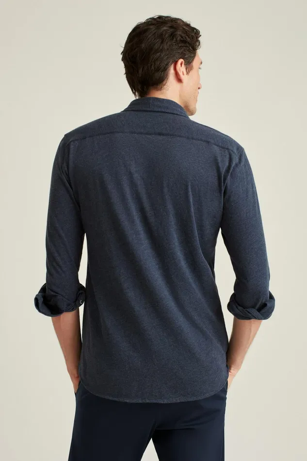 Men Casual Shirts Bonobos Jersey Everyday Shirt Heather Navy